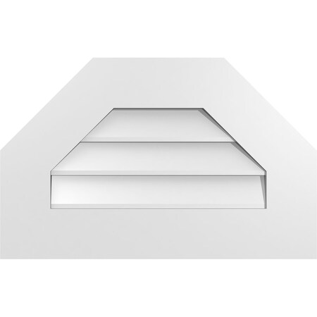 Ekena Millwork Octagonal Top Surface Mount PVC Gable Vent w/ 3-1/2"W x 1"P Standard Frame, 22"W x 14"H GVPOT22X1401SN